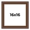 16x16 Traditional Brown Picture Frame - UV Acrylic, Foam Board Backing, Hanging Hardware